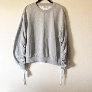 Crewneck Sweatshirt with Cinched Sleeves